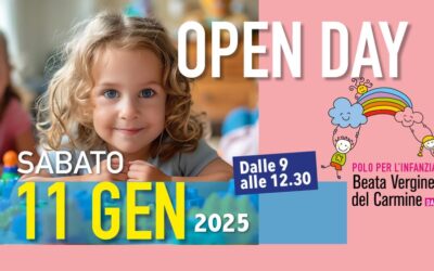 LA SCUOLA PER L’INFANZIA BEATA VERGINE DEL CARMINE RINNOVA L’INVITO A FARSI CONOSCERE: OPEN DAY!!!! 11 GENNAIO 2025